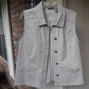 Chico's Platinum Grey Denim Vest
